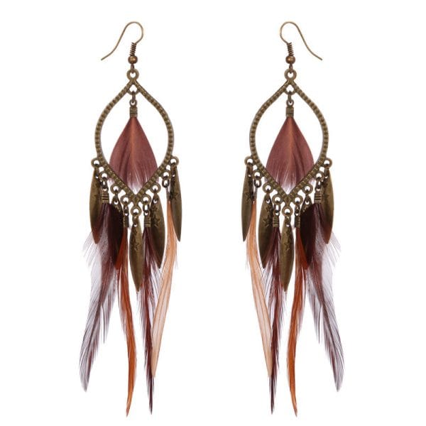 Boucles d'oreilles plumes femme