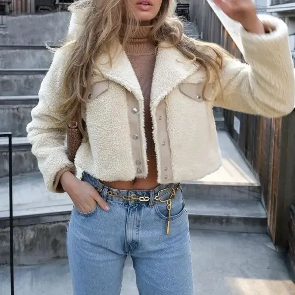 Veste en Fausse Fourrure Hippie Boho