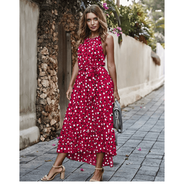 Robe longue bohème rose longue