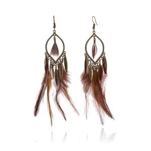 Boucles d'oreilles plumes femme