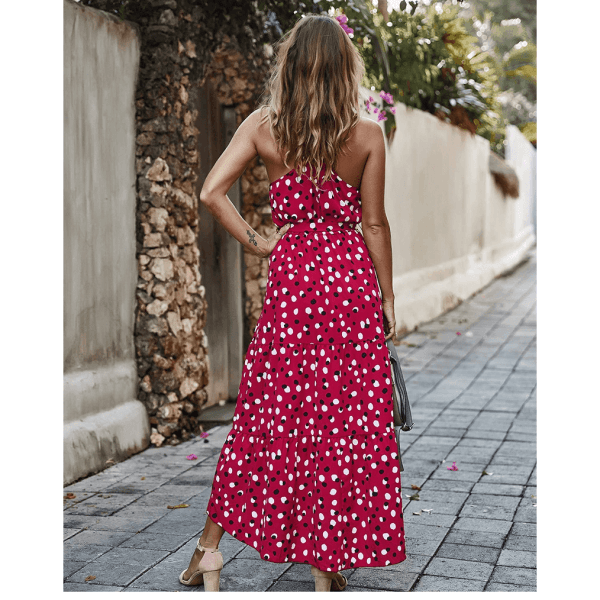 Robe longue bohème rose longue