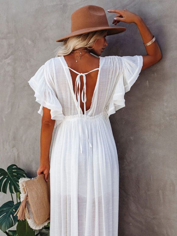 Robe longue hippie blanche