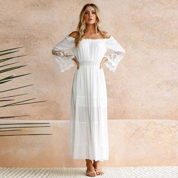 Robe blanche style bohème