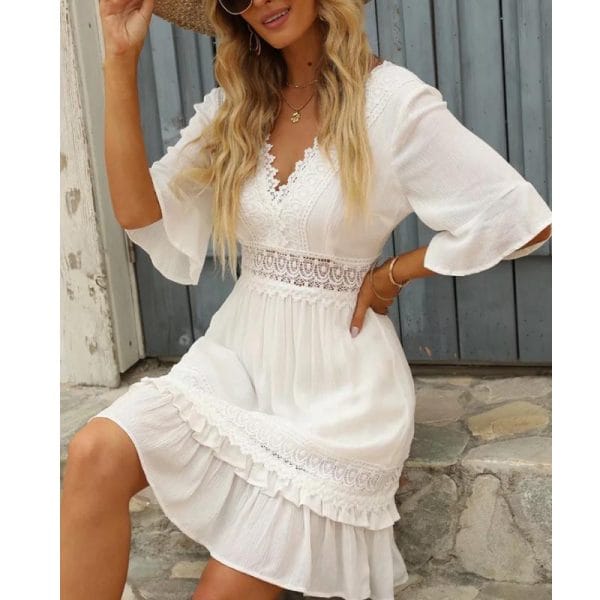 Robe Bohème Chic Blanche