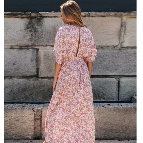 Robe bohème en rose poudré